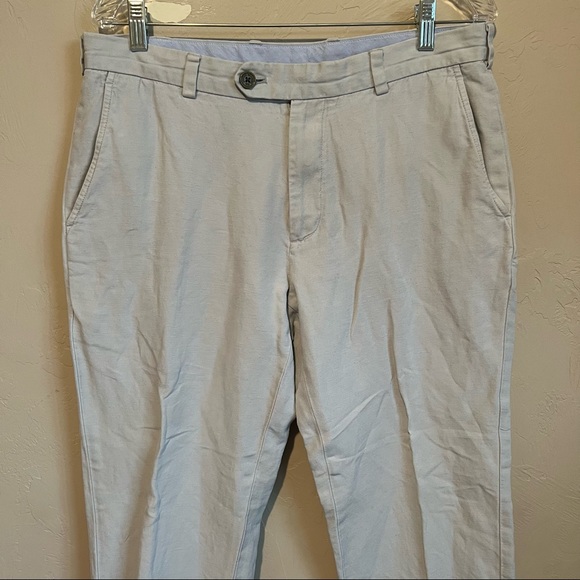 Brooks Brother Irish Linen Cotton Blend Light Baby Blue Chino Pants - Picture 2 of 9